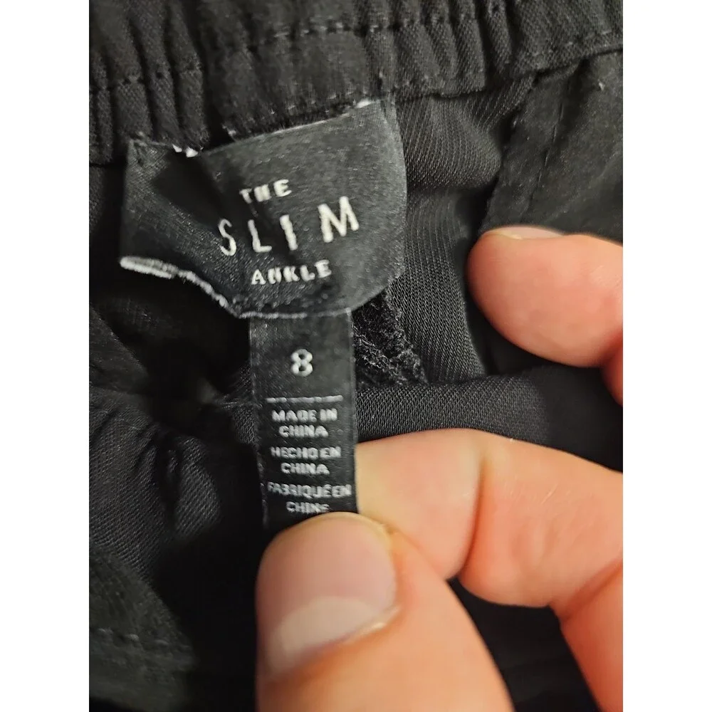 White House Black Market Elle Slim Ankle Pants Black Size 8 EUC Career Work